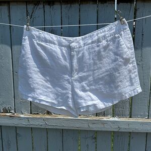 Carole Little Women’s 100% Linen White Shorts Size 12